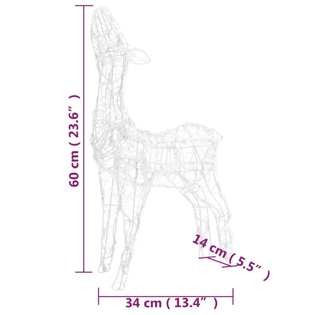 vidaXL Τάρανδοι Οικ. Ακρυλικός Χριστουγεννιάτικος 160 LED Μπλε