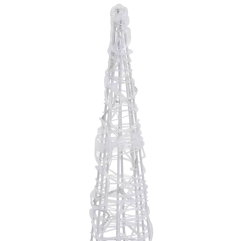 vidaXL Πυραμίδα Κωνική Διακοσμητική LED Ακρυλ. Ψυχρό Λευκό 90 εκ.