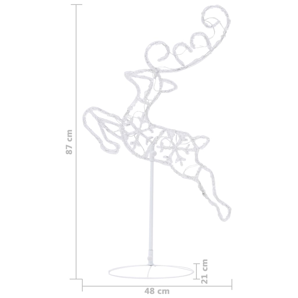 vidaXL Χριστ. Τάρανδος & Έλκηθρο Πολύχρωμος 260x21x87εκ. Ακρυλικό
