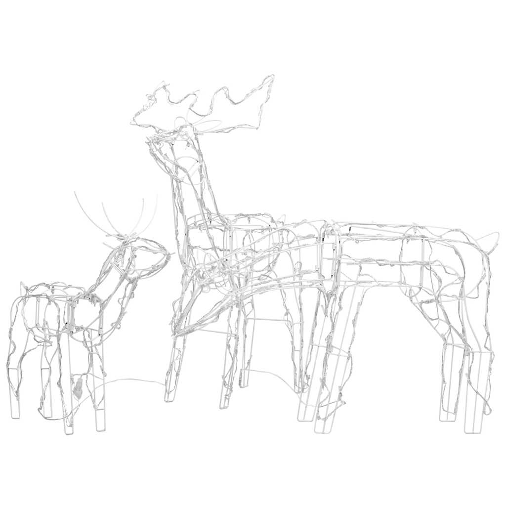 vidaXL Τάρανδοι Χριστουγεννιάτικοι Φωτιζόμενοι 3 τεμ. με 229 LED