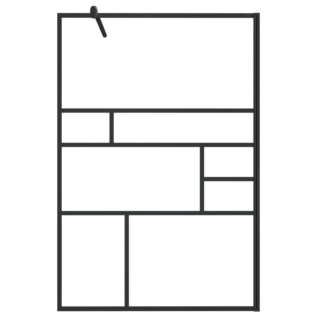 vidaXL Διαχωριστικό Ντουζιέρας Μαύρο 115 x 195 εκ. Διαφανές Γυαλί ESG