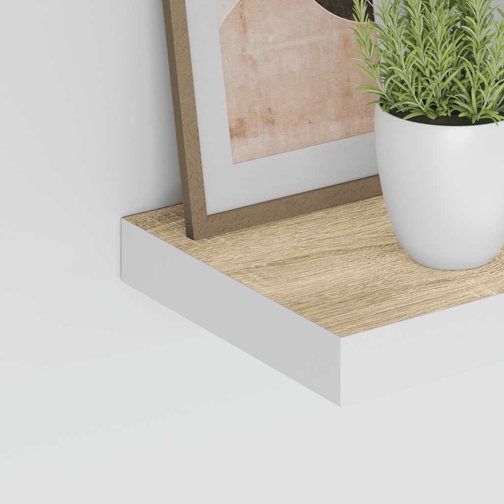 vidaXL Ράφι Τοίχου Δρυς και Άσπρο 23 x 23,5 x 3,8 εκ. από MDF