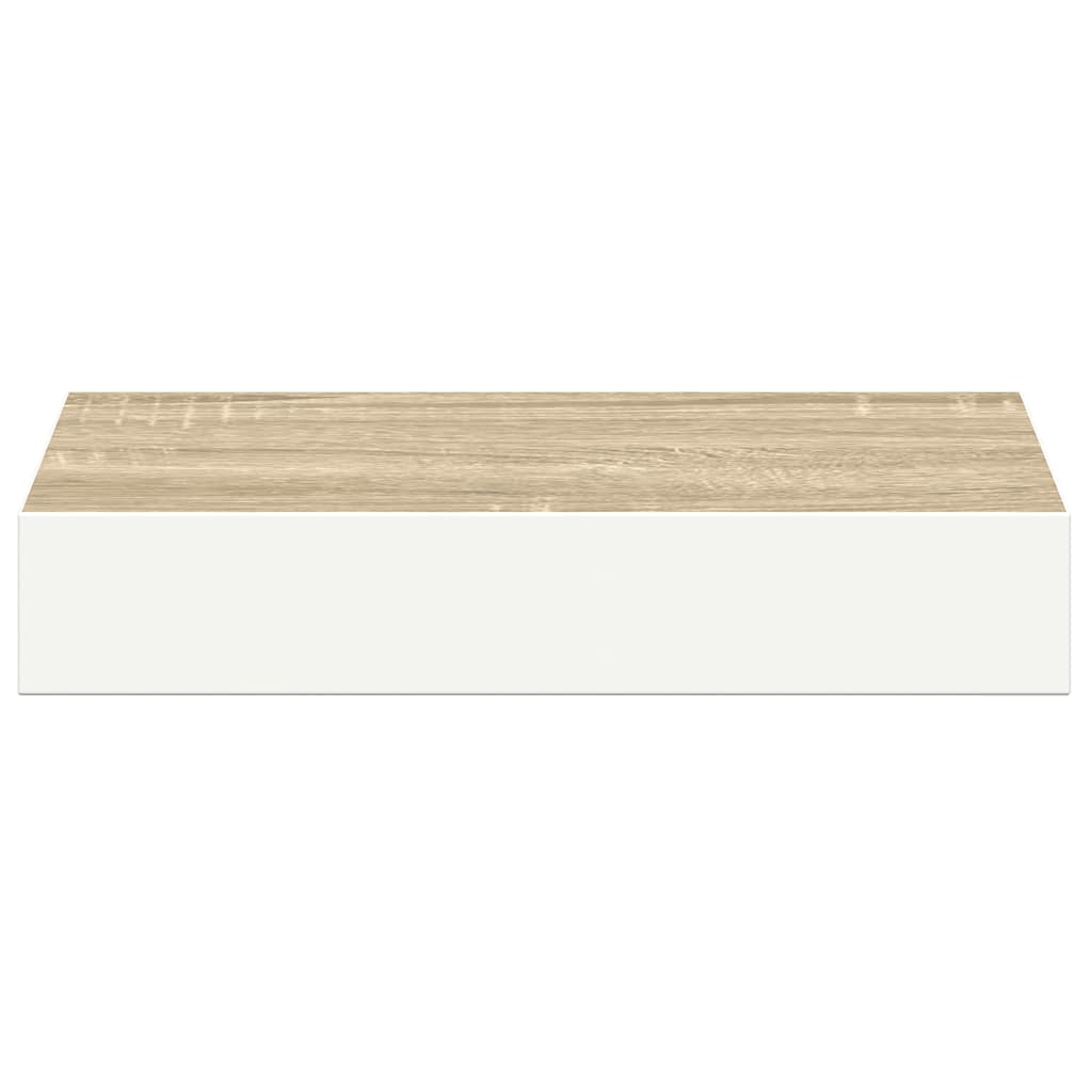 vidaXL Ράφια Τοίχου 2 τεμ. Δρυς και Άσπρο 23x23,5x3,8 εκ. MDF