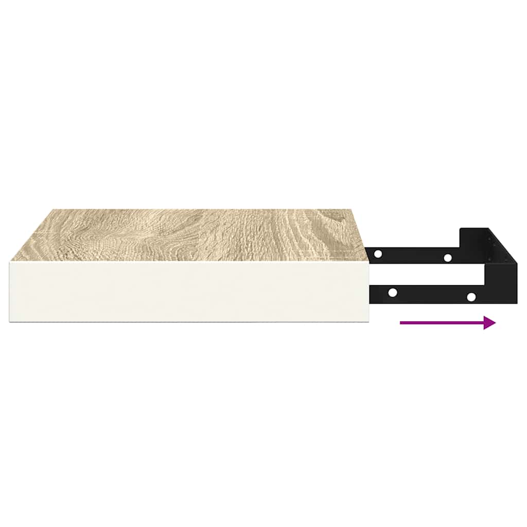 vidaXL Ράφια Τοίχου 2 τεμ. Δρυς και Άσπρο 23x23,5x3,8 εκ. MDF