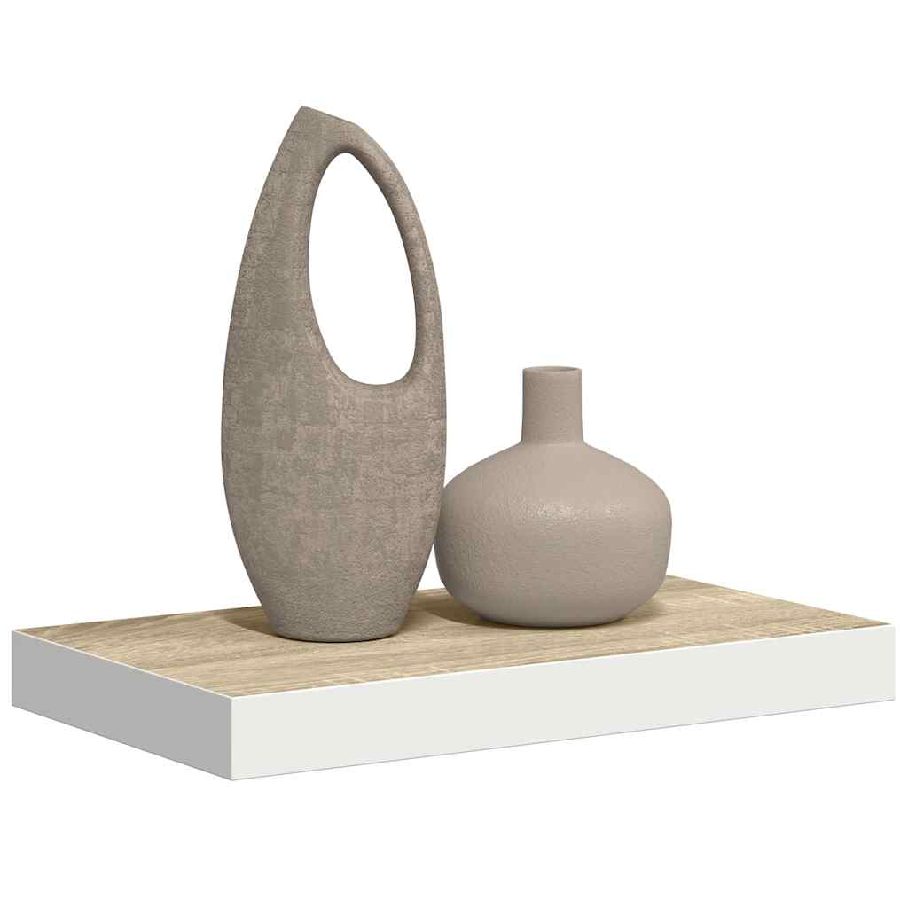 vidaXL Ράφι Τοίχου Δρυς/Άσπρο 40x23,5x3,8 εκ. MDF