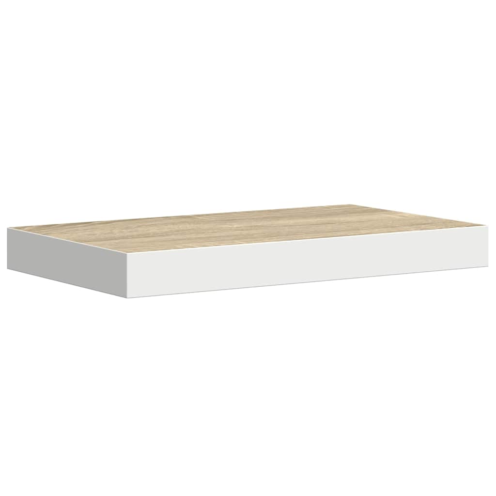 vidaXL Ράφια Τοίχου 2 τεμ. Δρυς/Άσπρο 40x23,5x3,8 εκ. MDF