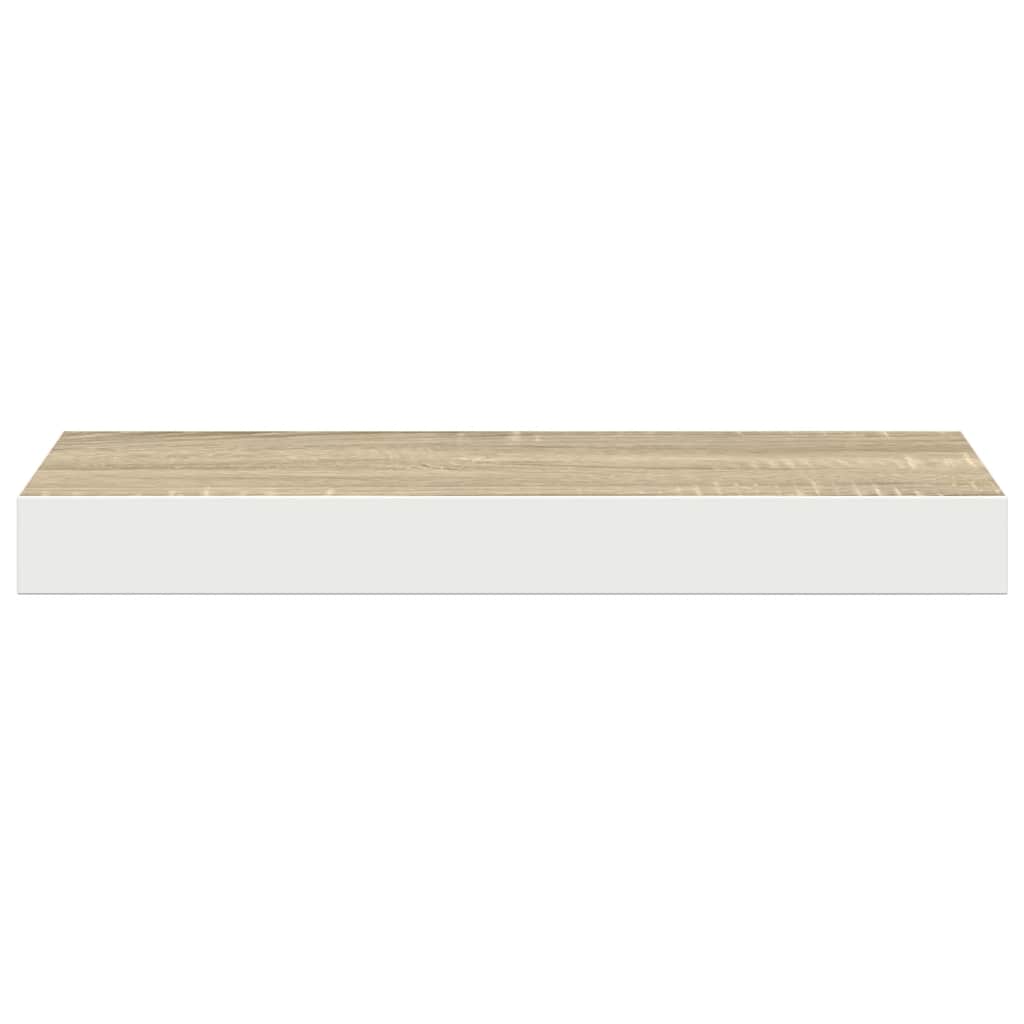 vidaXL Ράφια Τοίχου 2 τεμ. Δρυς/Άσπρο 40x23,5x3,8 εκ. MDF