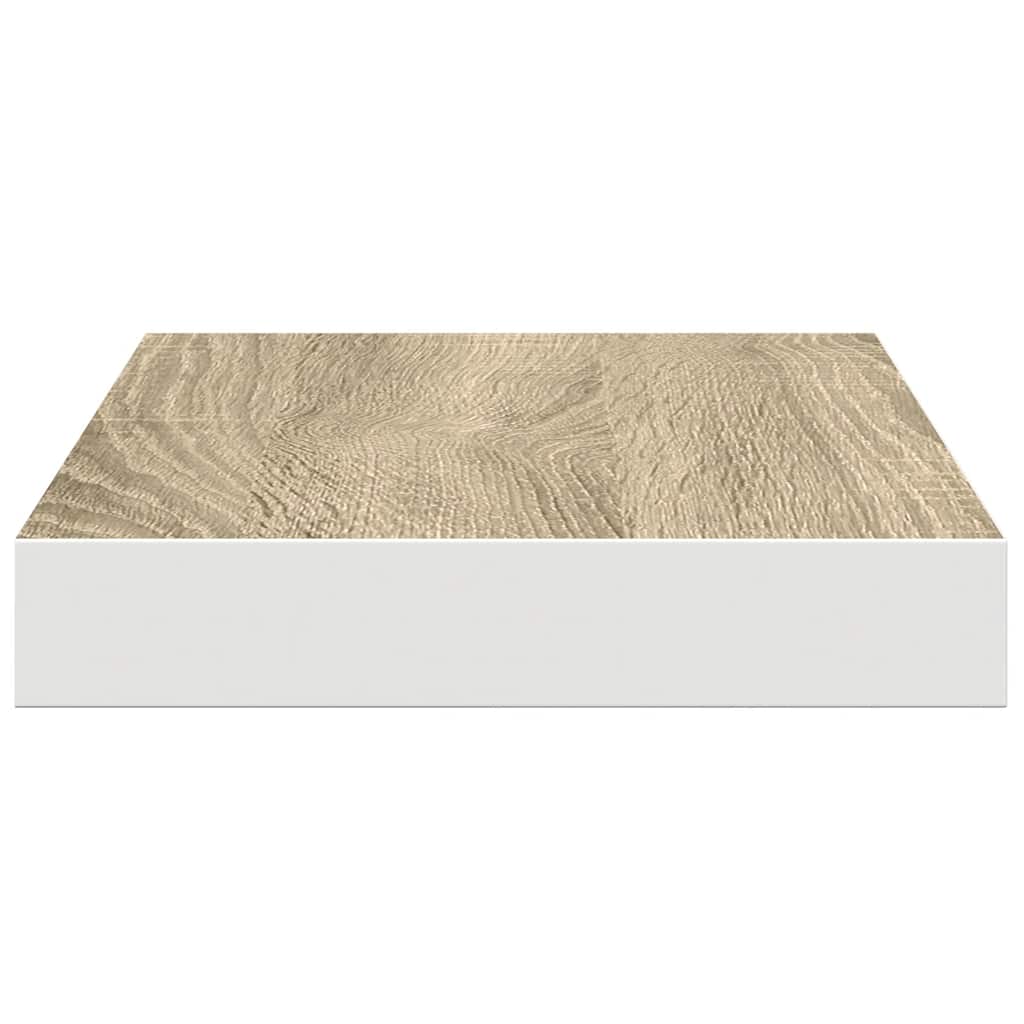 vidaXL Ράφια Τοίχου 2 τεμ. Δρυς/Άσπρο 40x23,5x3,8 εκ. MDF