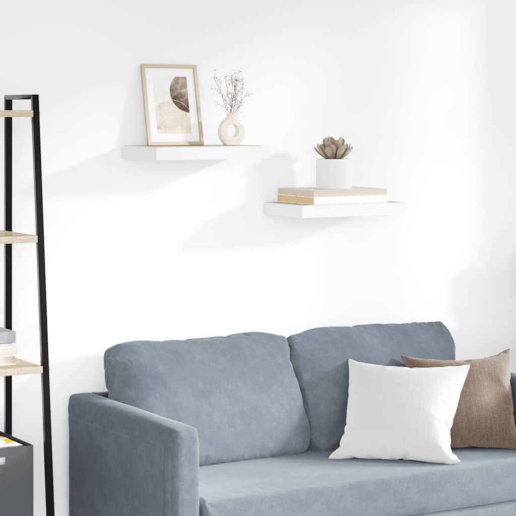 vidaXL Ράφια Τοίχου 2 τεμ. Δρυς/Άσπρο 40x23,5x3,8 εκ. MDF