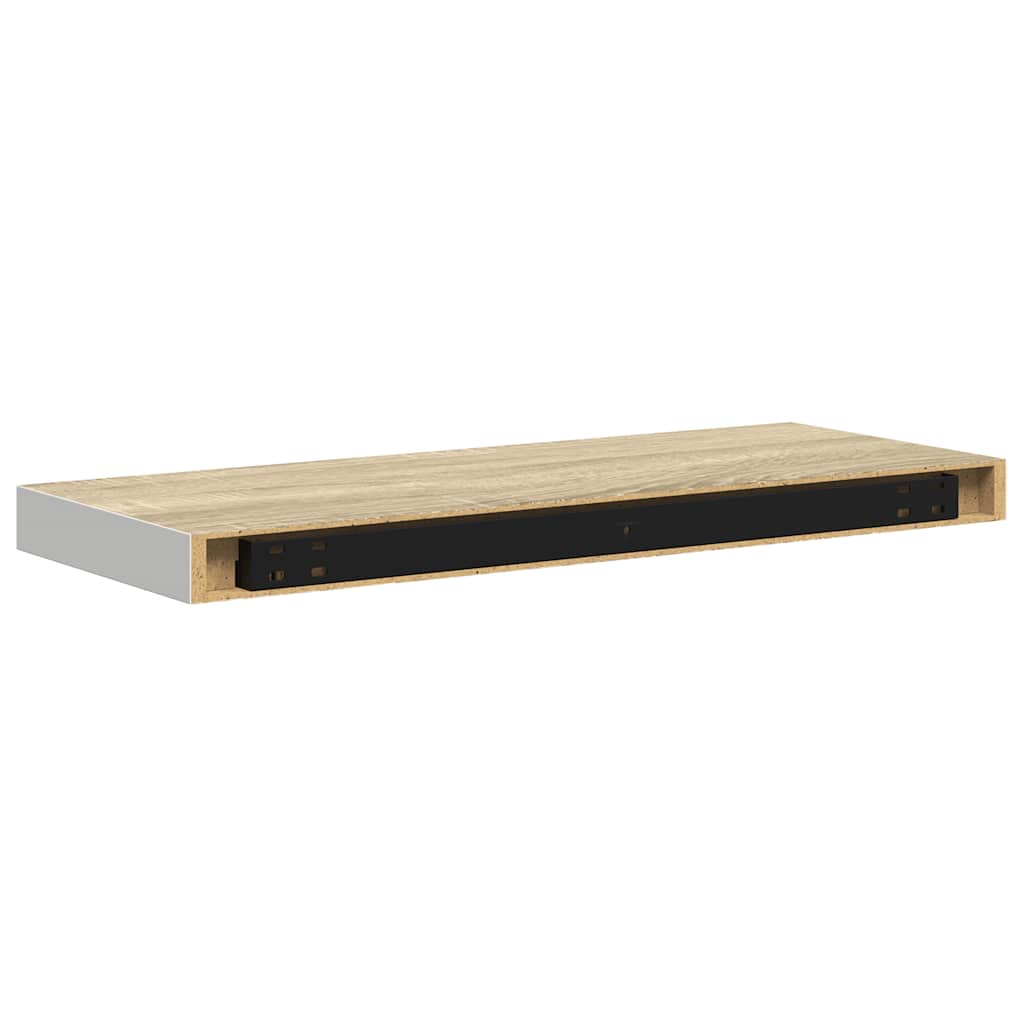vidaXL Ράφια Τοίχου 4 τεμ. Δρυς/Άσπρο 60x23,5x3,8 εκ. MDF