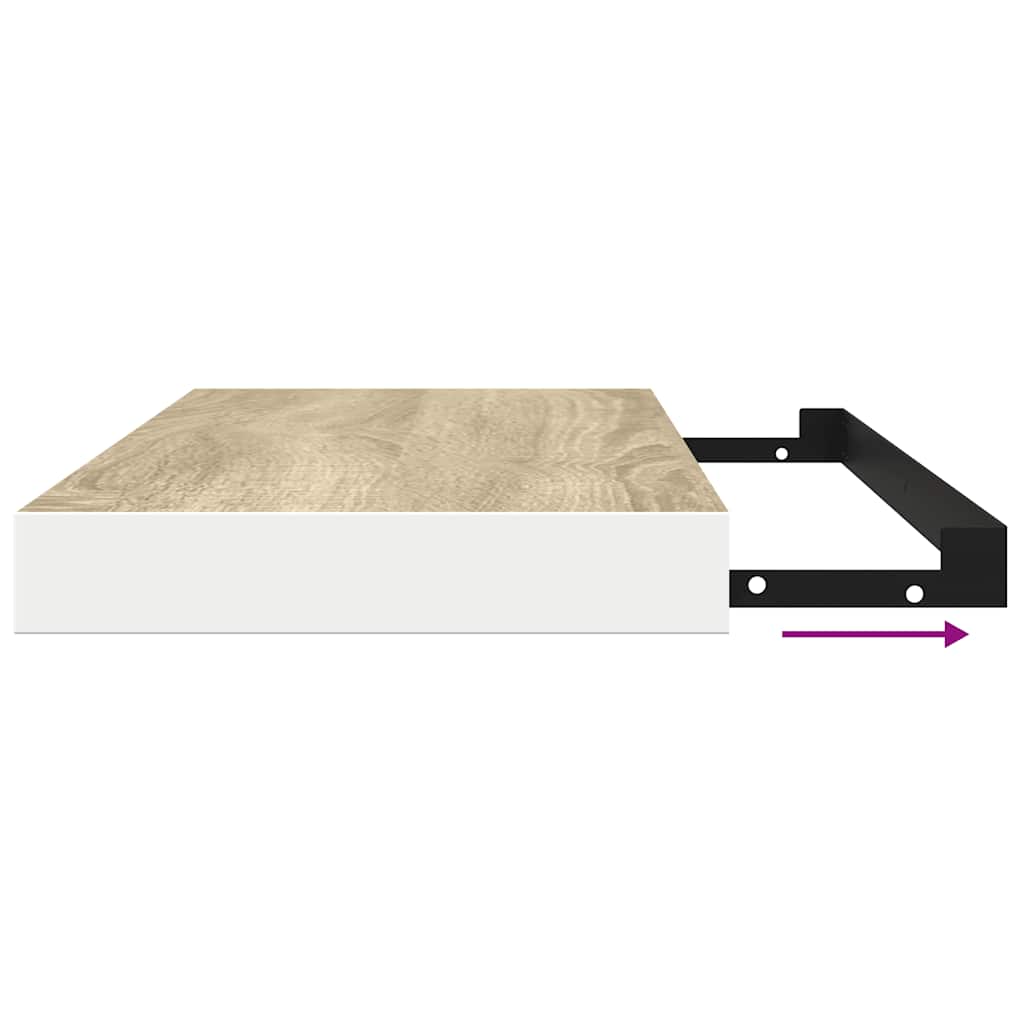 vidaXL Ράφια Τοίχου 4 τεμ. Δρυς/Λευκό 80x23,5x3,8 εκ. MDF