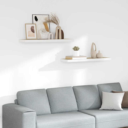 vidaXL Ράφια Τοίχου 2 τεμ. Δρυς / Λευκά 90 x 23,5 x 3,8 εκ. από MDF