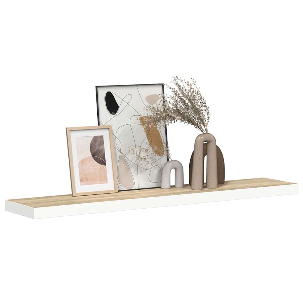 vidaXL Ράφι Τοίχου Δρυς/Λευκό 120x23,5x3,8 εκ. MDF