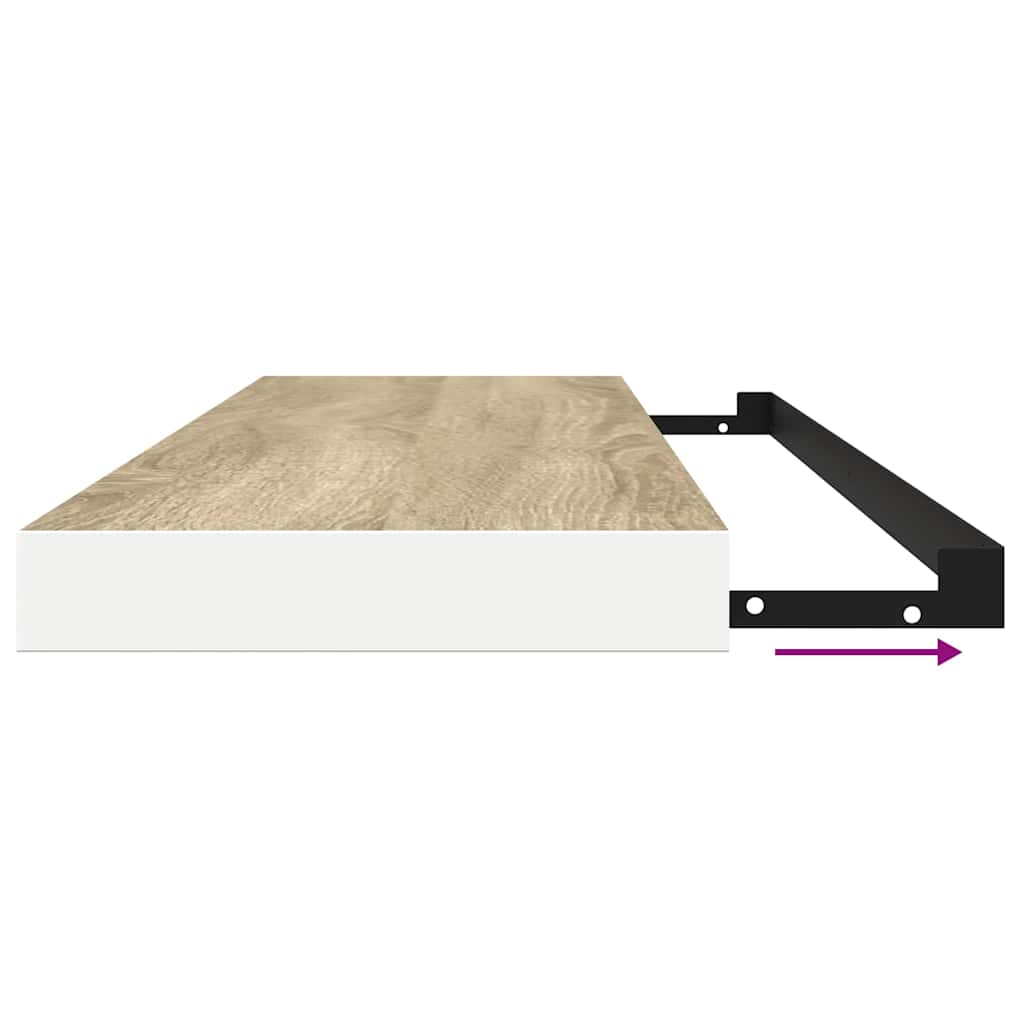 vidaXL Ράφι Τοίχου Δρυς/Λευκό 120x23,5x3,8 εκ. MDF