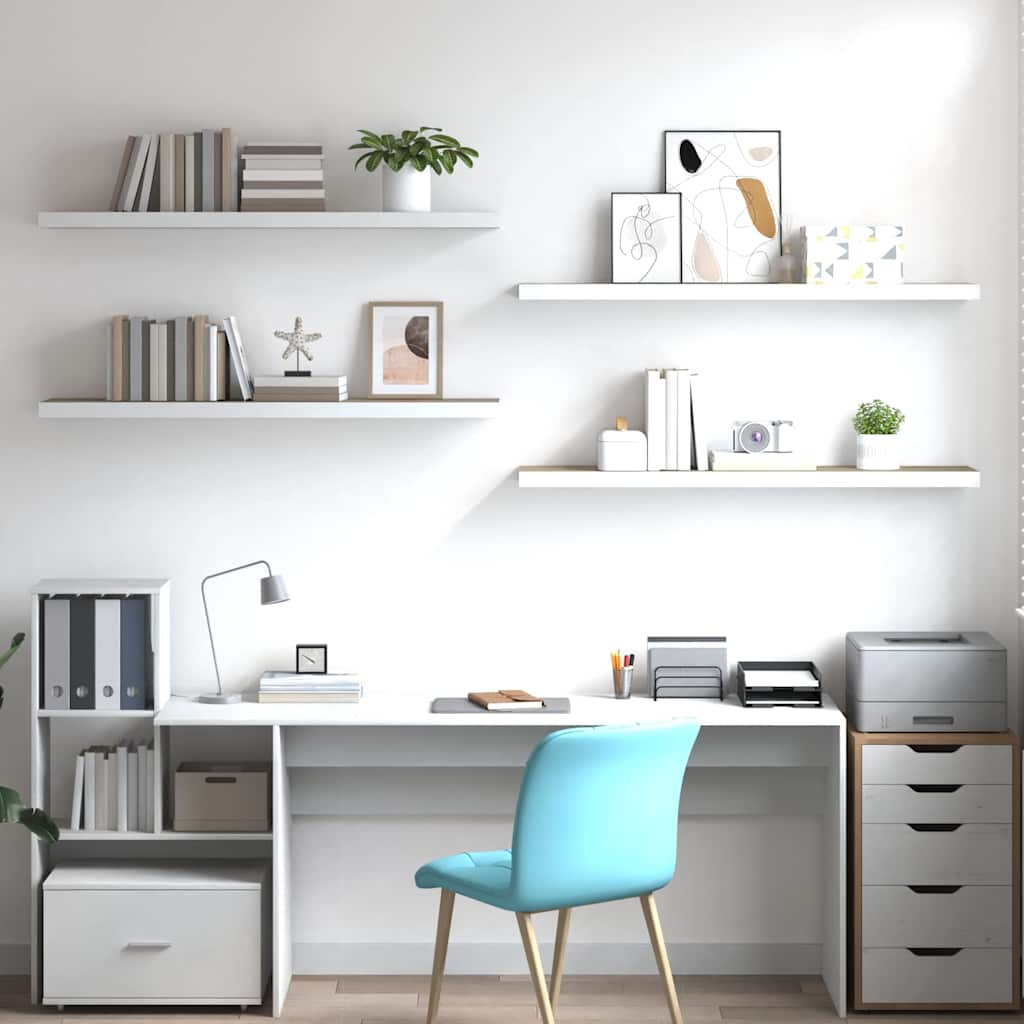 vidaXL Ράφια Τοίχου 4 τεμ. Δρυς/Λευκό 120x23,5x3,8 εκ. MDF