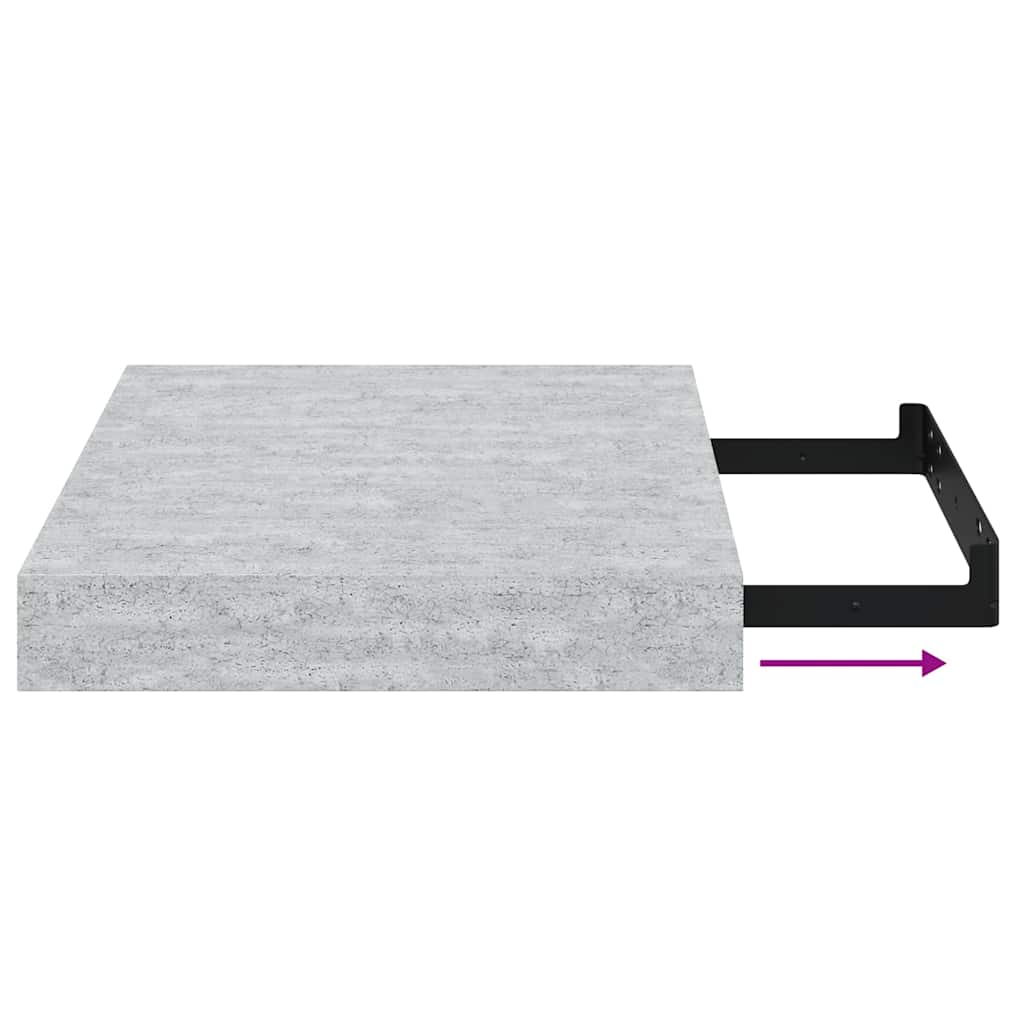 vidaXL Ράφι Τοίχου Γκρι Σκυροδέματος 23 x 23,5 x 3,8 εκ. από MDF