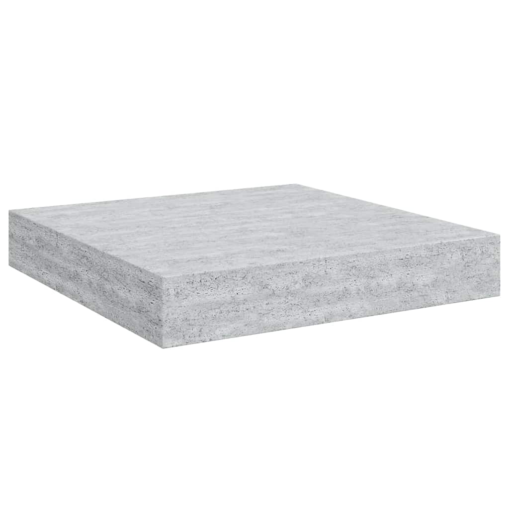 vidaXL Ράφια Τοίχου 2 τεμ. Γκρι Σκυροδέματος 23x23,5x3,8 εκ. MDF