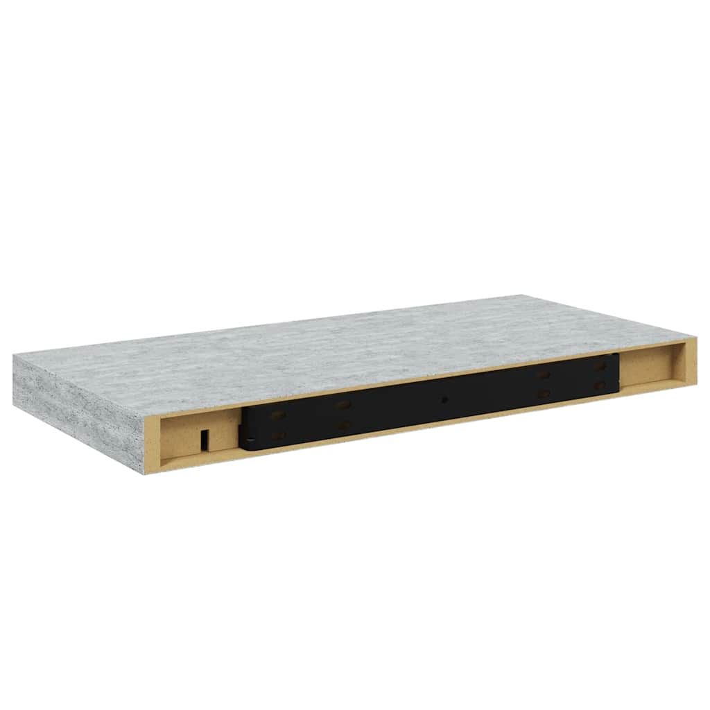 vidaXL Ράφια Τοίχου 4 τεμ. Γκρι Σκυροδέματος 50x23,5x3,8 εκ. MDF