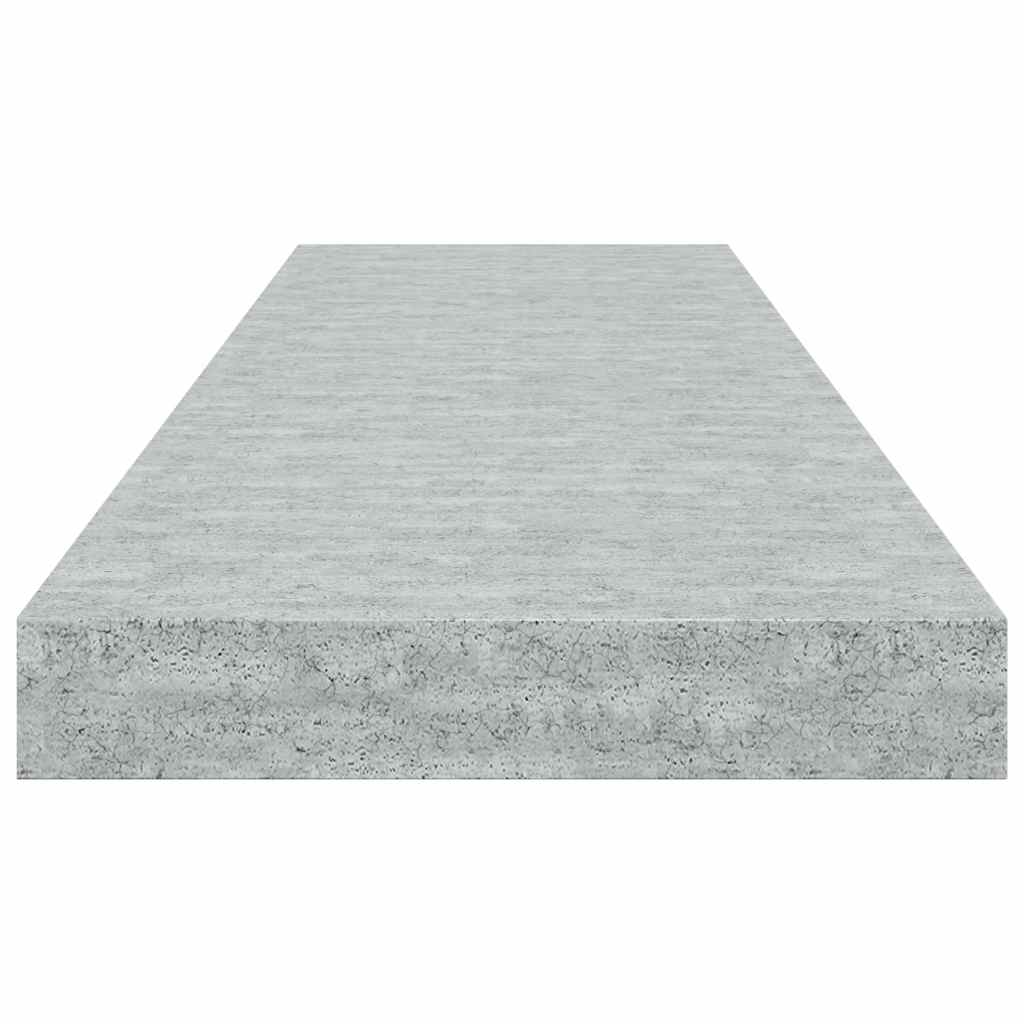 vidaXL Ράφια Τοίχου 2 τεμ. Γκρι Σκυροδέματος 80x23,5x3,8 εκ. MDF