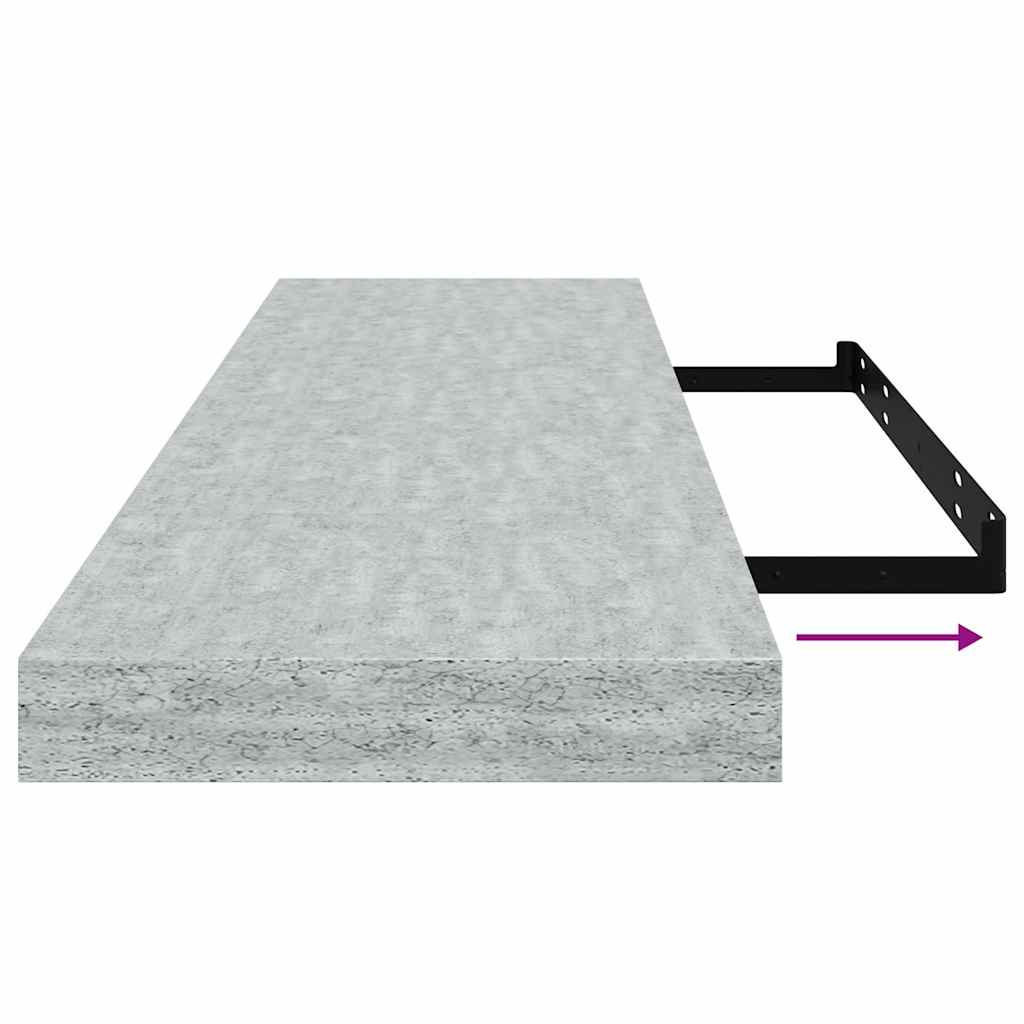 vidaXL Ράφι Τοίχου Γκρι Σκυροδέματος 90 x 23,5 x 3,8 εκ. από MDF