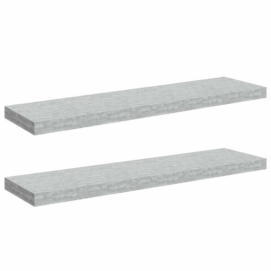 vidaXL Ράφια Τοίχου 2 τεμ. Γκρι Σκυροδέματος 90 x 23,5 x 3,8 εκ. MDF