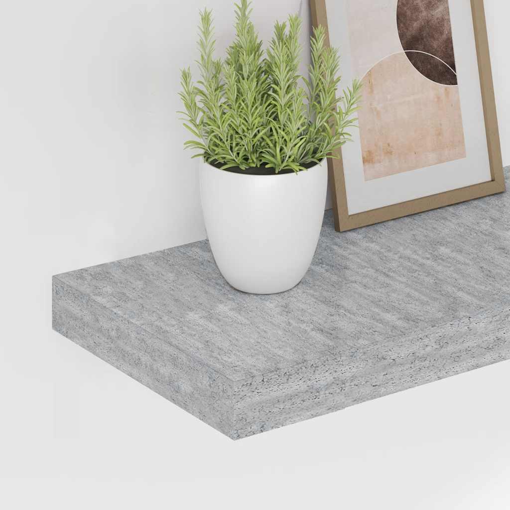 vidaXL Ράφι Τοίχου Γκρι Σκυροδέματος 120x23,5x3,8 εκ. από MDF