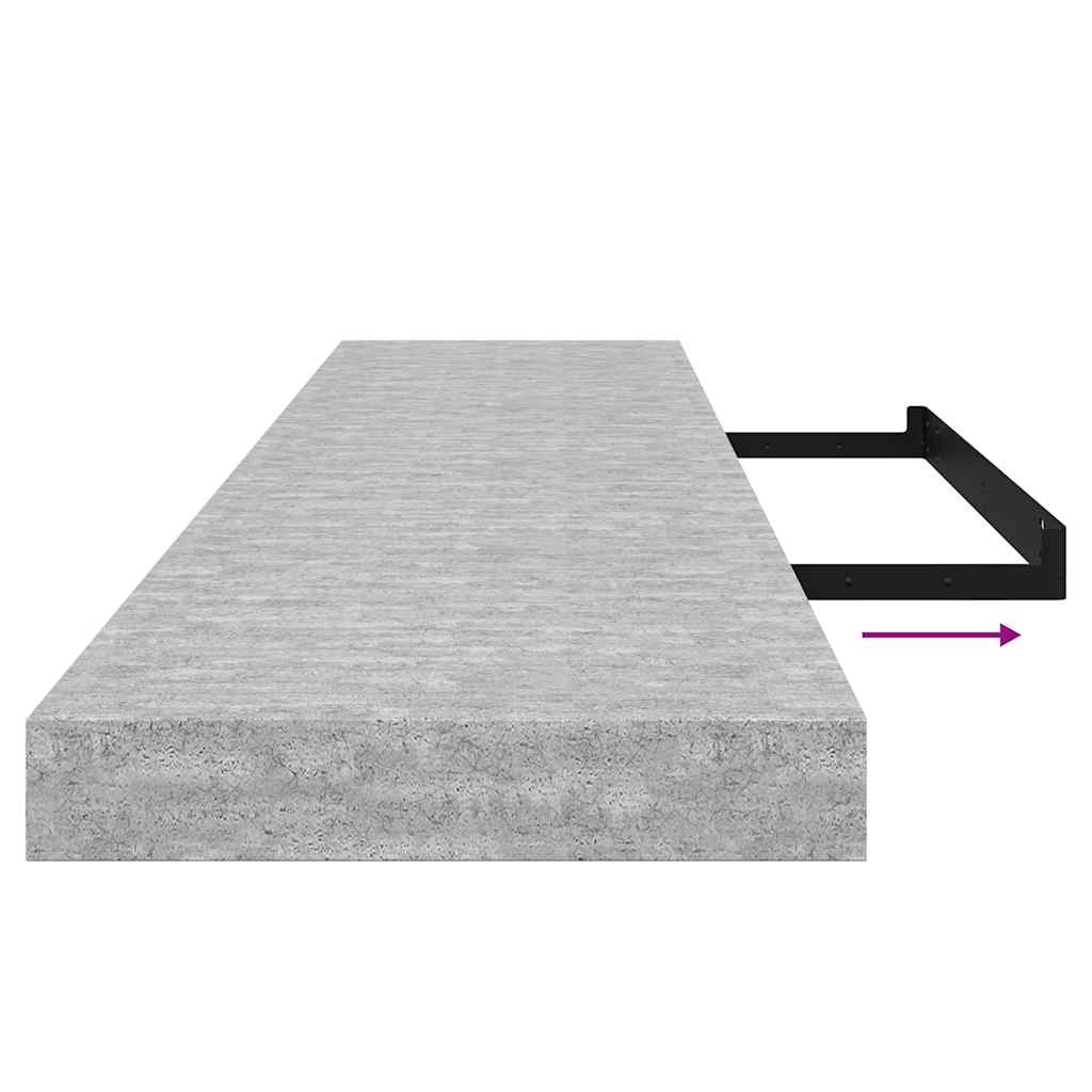 vidaXL Ράφι Τοίχου Γκρι Σκυροδέματος 120x23,5x3,8 εκ. από MDF