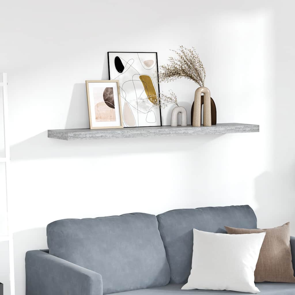 vidaXL Ράφι Τοίχου Γκρι Σκυροδέματος 120x23,5x3,8 εκ. από MDF