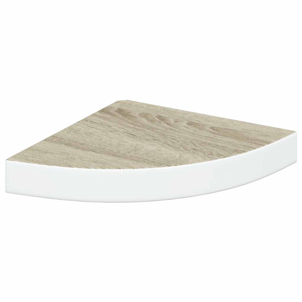 vidaXL Ράφι Τοίχου Γωνιακό Δρυς/Λευκό 25 x 25 x 3,8 εκ από MDF