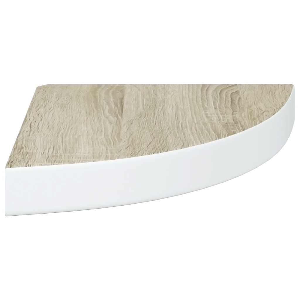 vidaXL Ράφι Τοίχου Γωνιακό Δρυς/Λευκό 25 x 25 x 3,8 εκ από MDF