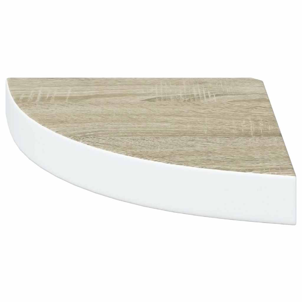 vidaXL Ράφια Τοίχου Γωνιακά 2 τεμ. Δρυς/Λευκό 25 x 25 x 3,8 εκ από MDF