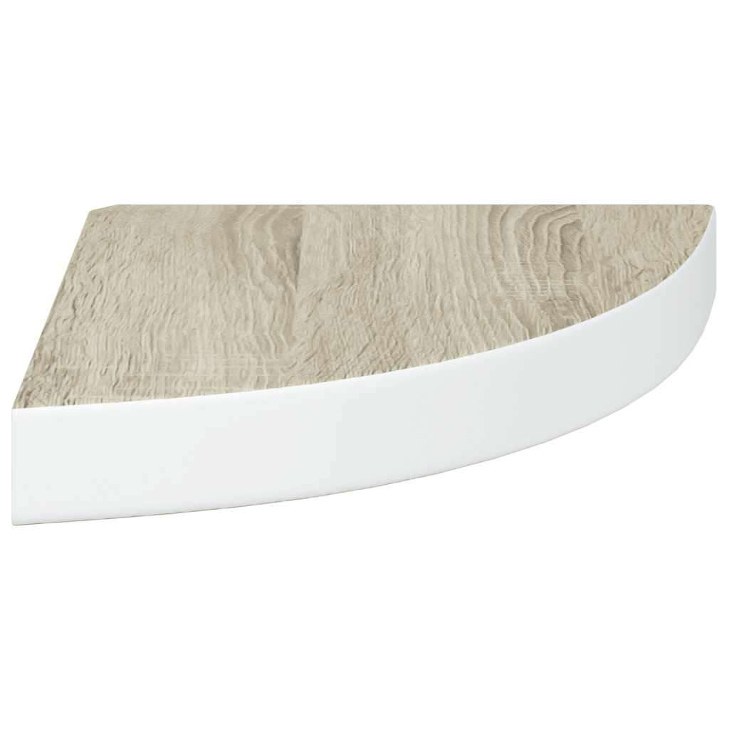 vidaXL Ράφια Τοίχου Γωνιακά 2 τεμ. Δρυς/Λευκό 25 x 25 x 3,8 εκ από MDF