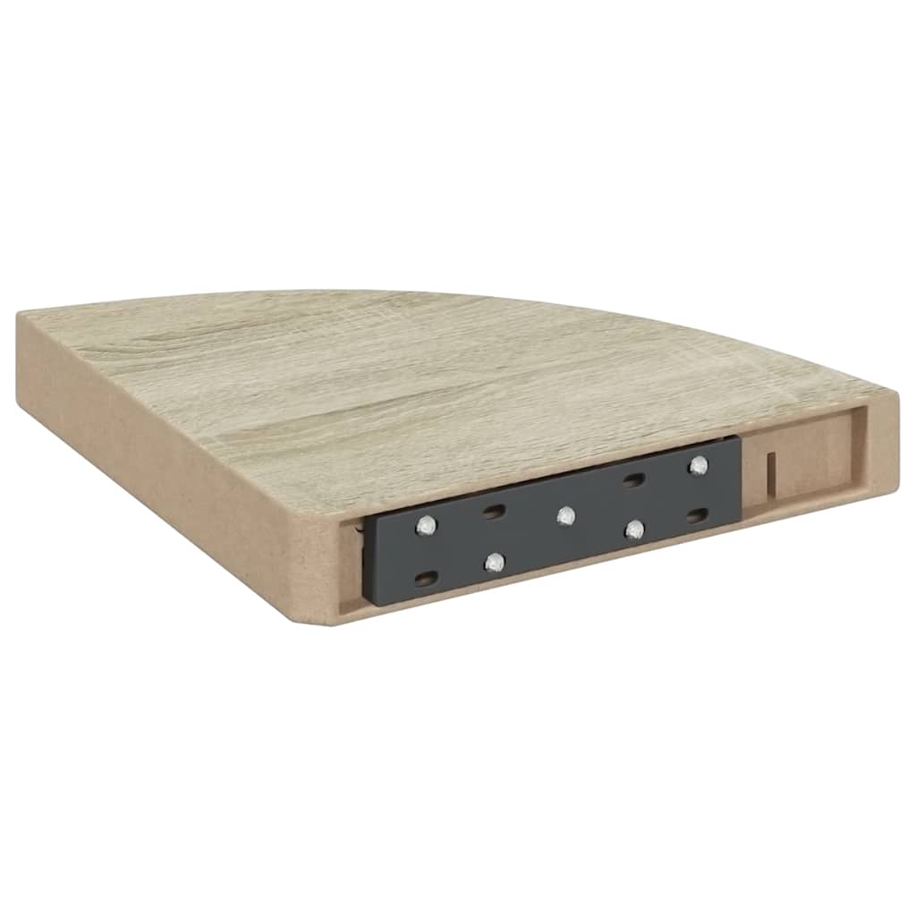 vidaXL Ράφια Τοίχου Γωνιακά 2 τεμ. Δρυς/Λευκό 25 x 25 x 3,8 εκ από MDF