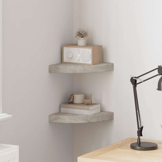 vidaXL Ράφια Τοίχου Γωνιακά 2 τεμ. Δρυς/Λευκό 25 x 25 x 3,8 εκ από MDF