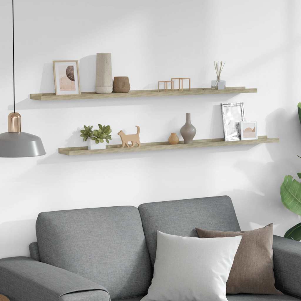vidaXL Ράφια Τοίχου 2 τεμ. Sonoma Δρυς 115 x 9 x 3 εκ.