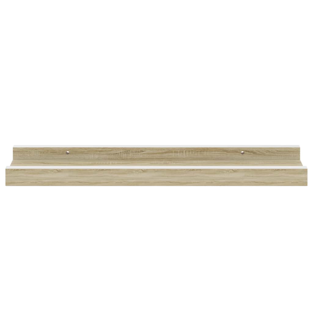 vidaXL Ράφια Τοίχου 2 τεμ. Λευκό και Sonoma Δρυς 40 x 9 x 3 εκ.