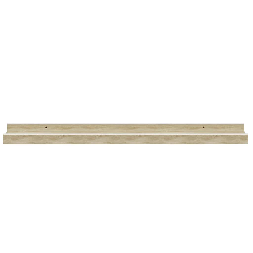 vidaXL Ράφια Τοίχου 2 τεμ. Λευκό και Sonoma Δρυς 60 x 9 x 3 εκ.
