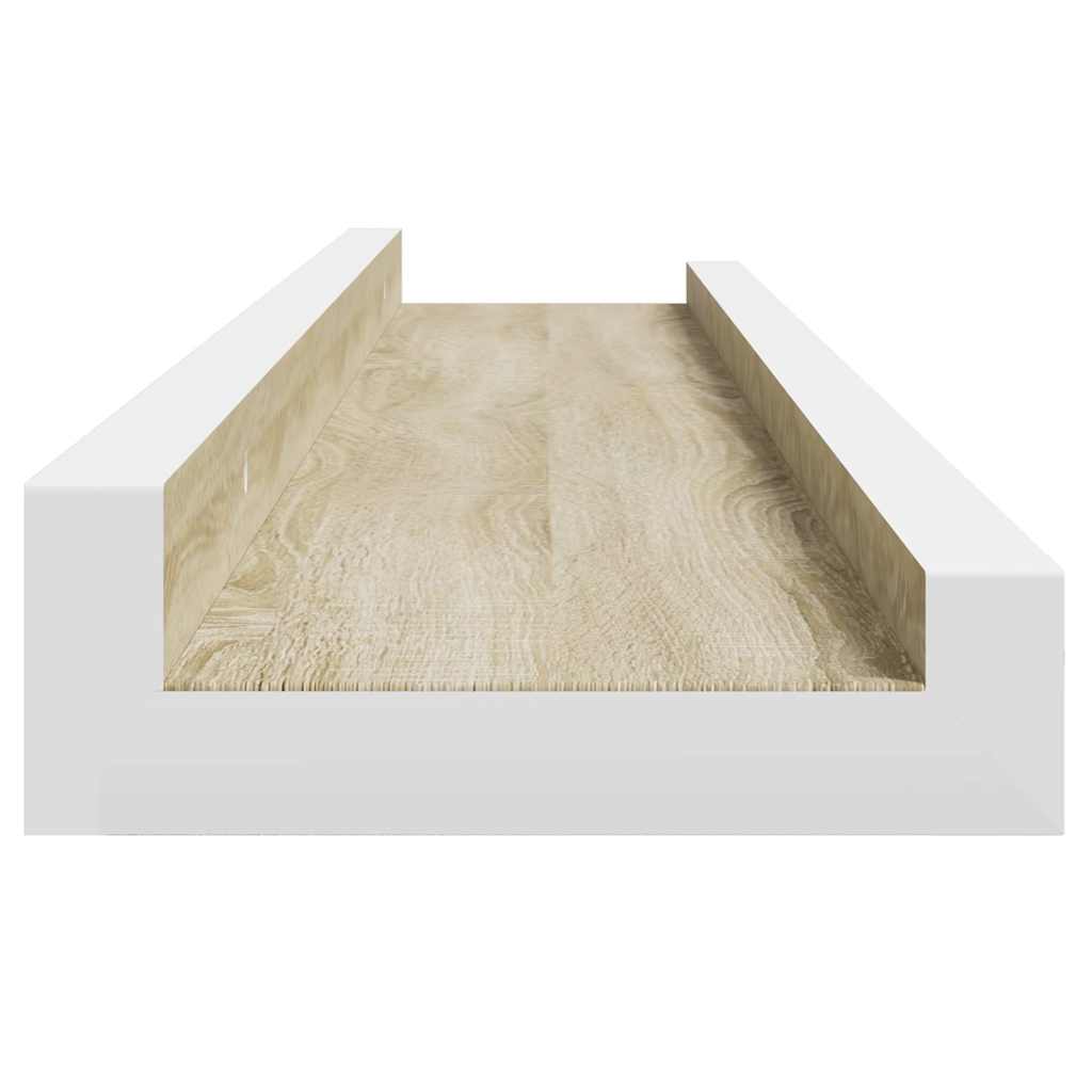 vidaXL Ράφια Τοίχου 2 τεμ. Λευκό και Sonoma Δρυς 60 x 9 x 3 εκ.