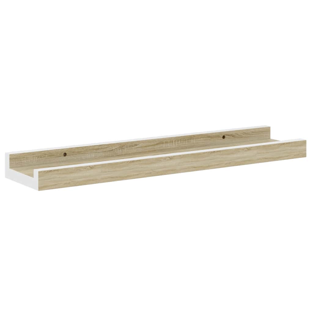 vidaXL Ράφια Τοίχου 4 τεμ. Λευκό και Sonoma Δρυς 40 x 9 x 3 εκ.