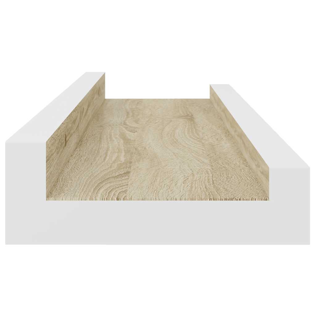 vidaXL Ράφια Τοίχου 4 τεμ. Λευκό και Sonoma Δρυς 40 x 9 x 3 εκ.