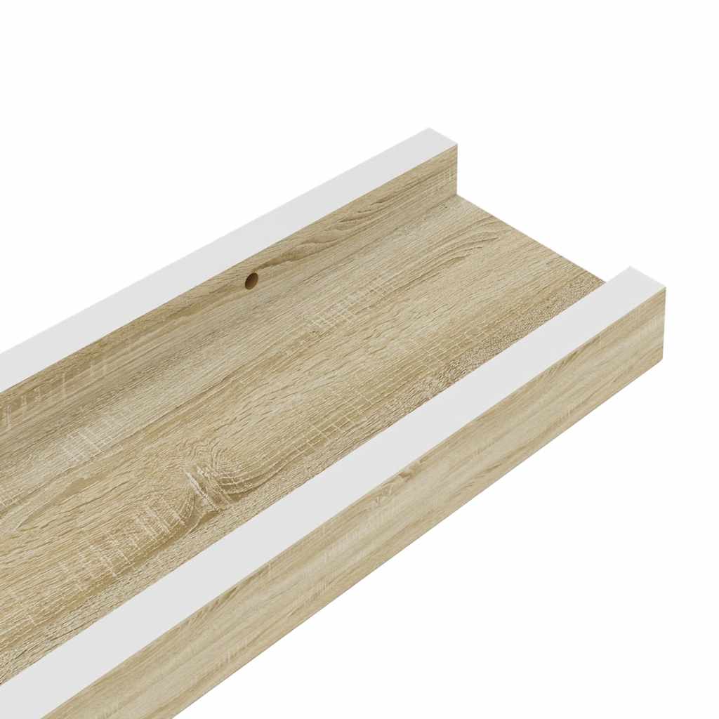 vidaXL Ράφια Τοίχου 4 τεμ. Λευκό και Sonoma Δρυς 40 x 9 x 3 εκ.