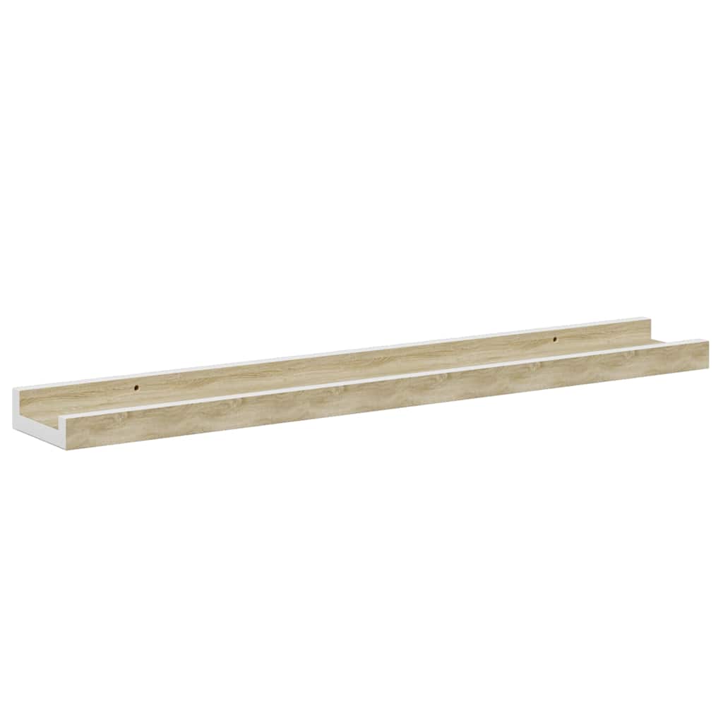 vidaXL Ράφια Τοίχου 4 τεμ. Λευκό και Sonoma Δρυς 60 x 9 x 3 εκ.