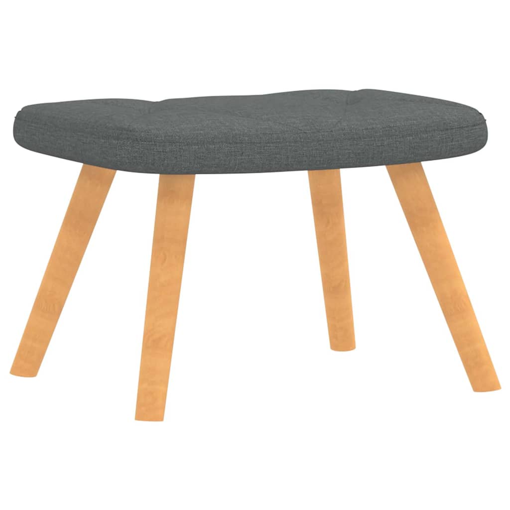 vidaXL Πολυθρόνα Relax Σκούρο Γκρι Υφασμάτινη με Σκαμπό