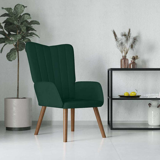 vidaXL Πολυθρόνα Relax Σκούρο Πράσινο Βελούδινη