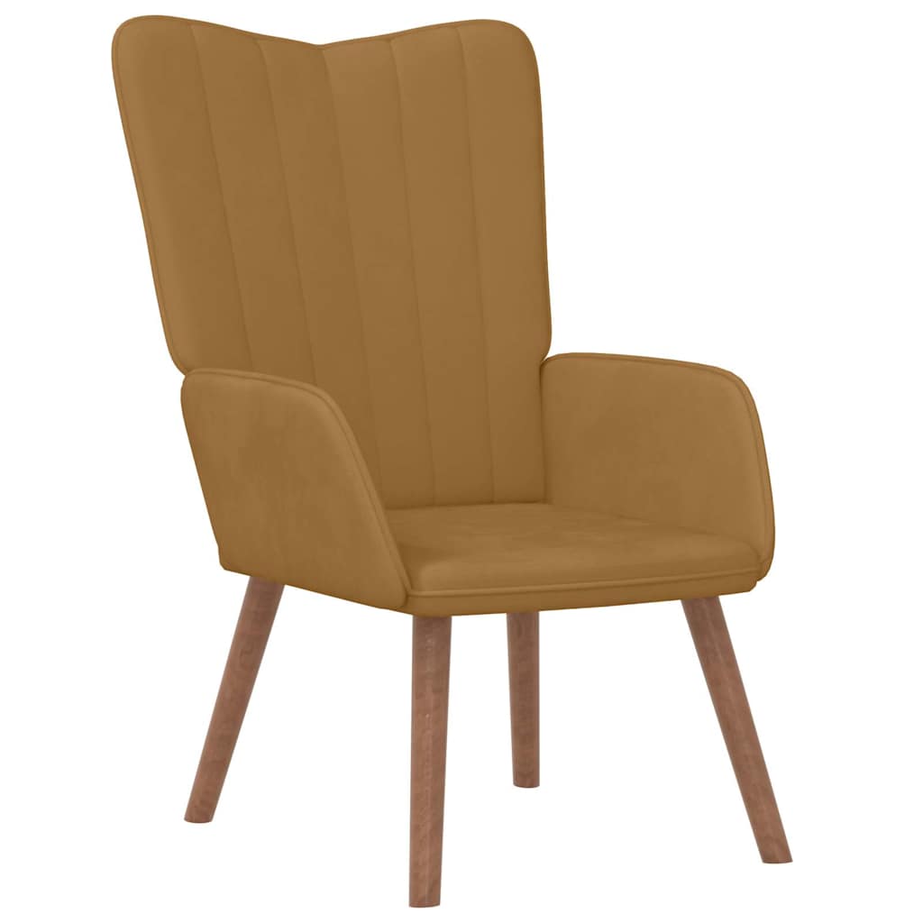 vidaXL Πολυθρόνα Relax Καφέ Βελούδινη