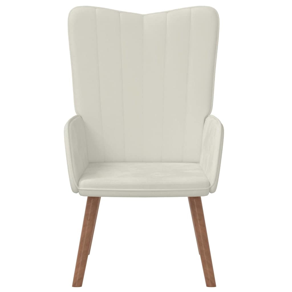 vidaXL Πολυθρόνα Relax Λευκό Κρεμ Βελούδινη