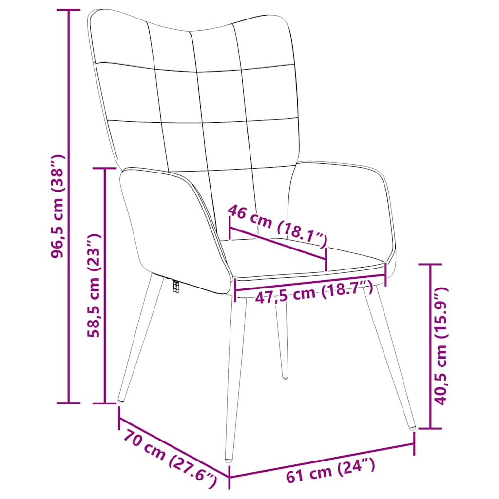 vidaXL Πολυθρόνα Relax Μπορντό Υφασμάτινη