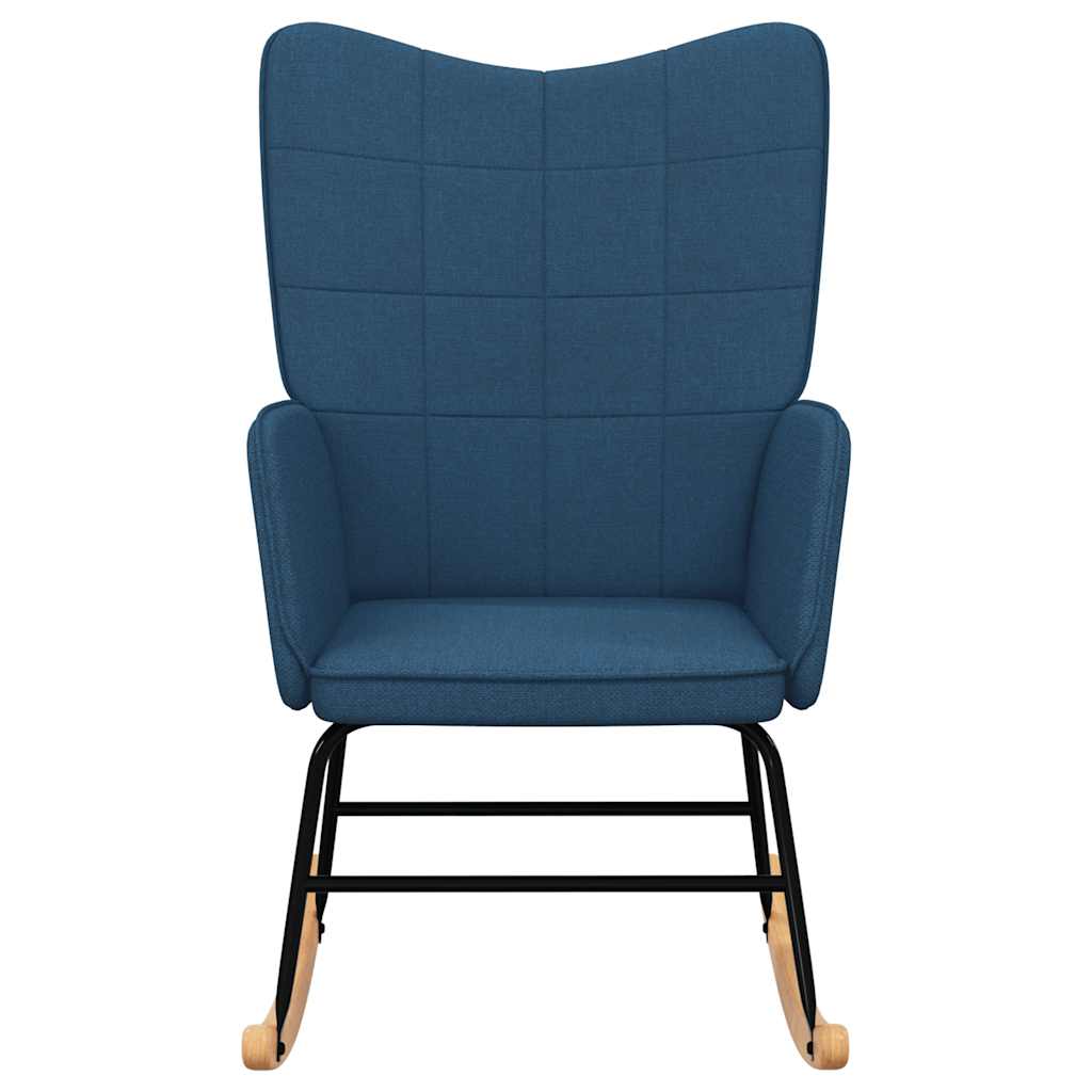 vidaXL Κουνιστή Πολυθρόνα Μπλε Υφασμάτινη