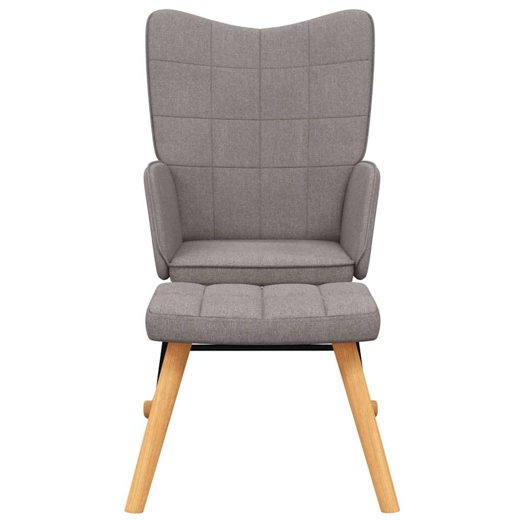 vidaXL Κουνιστή Πολυθρόνα με Σκαμπό Χρώμα Taupe Υφασμάτινη