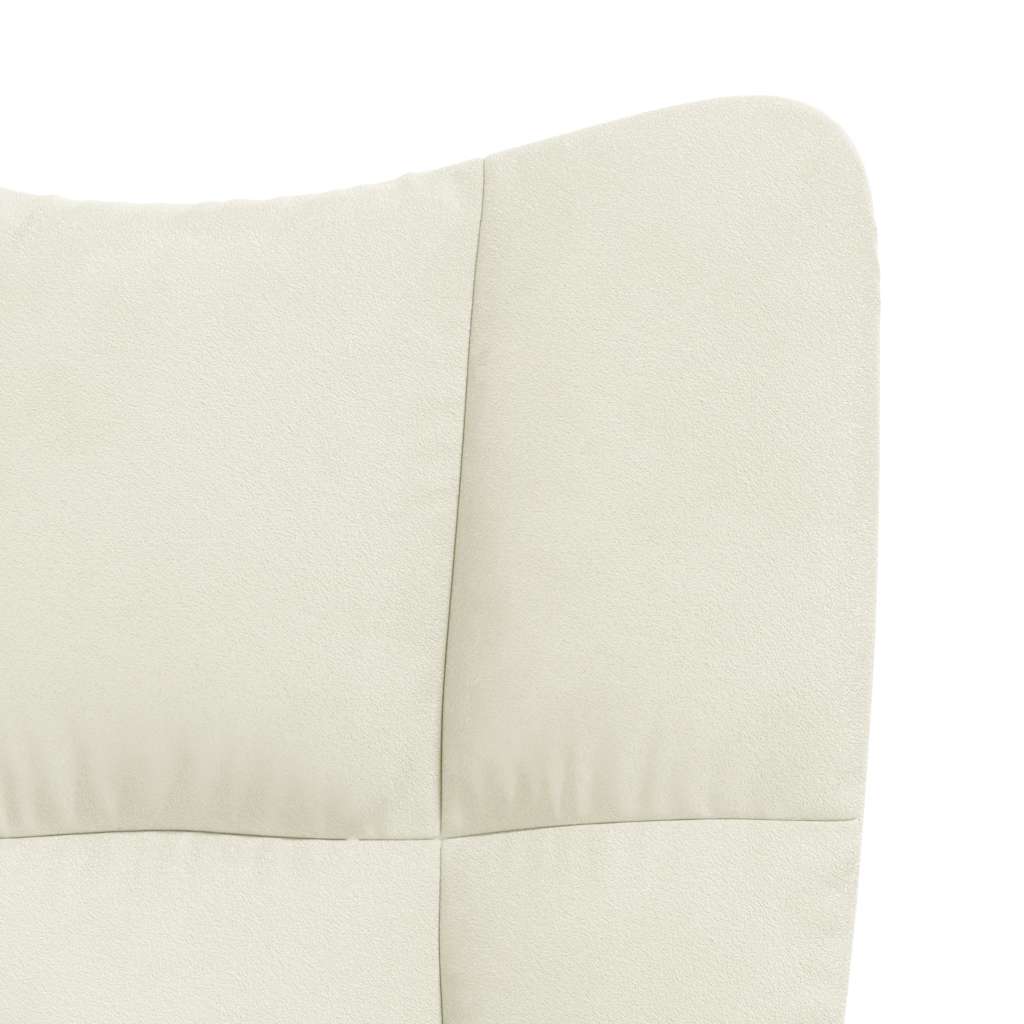 vidaXL Πολυθρόνα Relax Λευκό Κρεμ Βελούδινη